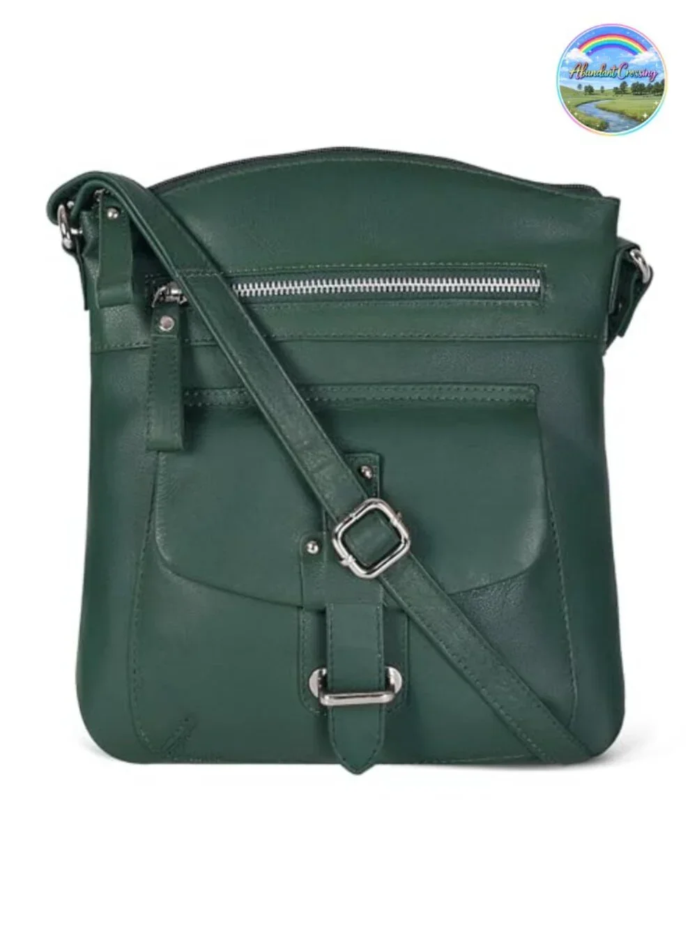 Genuine Leather Crossbody Bag for Women, Medium Purse with Adjustable Strap,